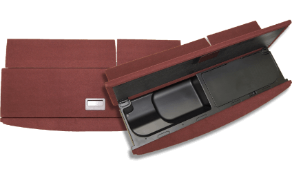 An isolated top view of the U55X cargo management system.