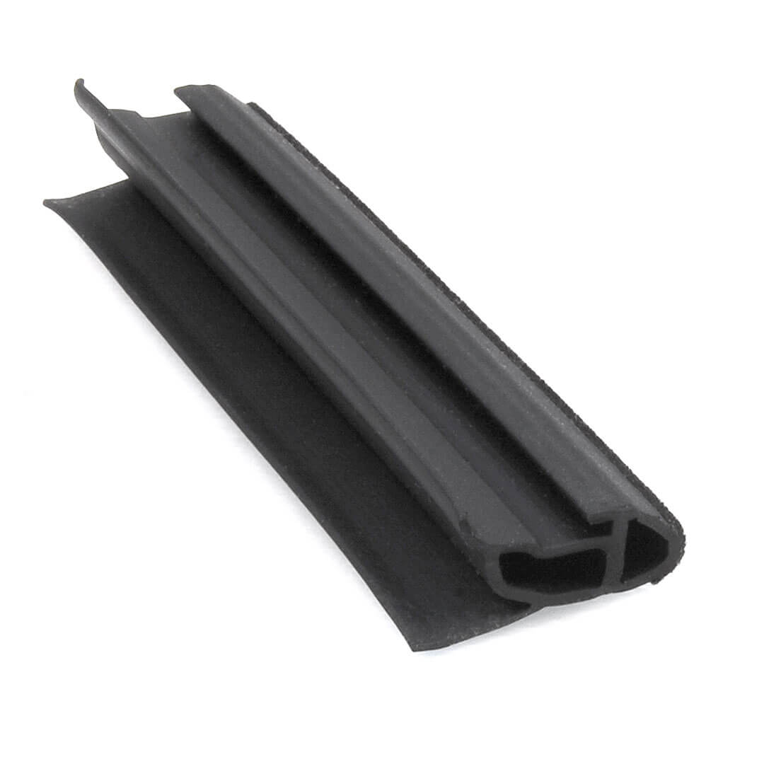 A co-extruded seal featuring two hollows, used to seal an automobile sunroof track.