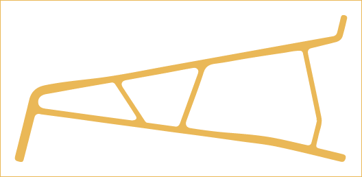 An illustration of a hollow aluminum extrusion profile.