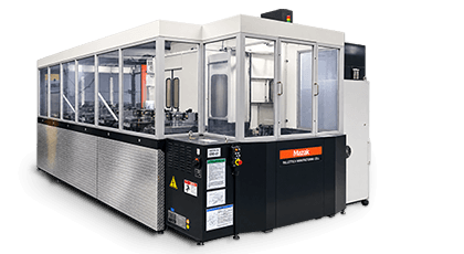 Five-axis CNC machining center cutting aluminum extrusion tooling.